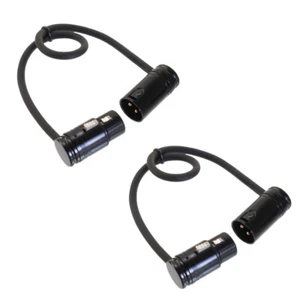 Confezione da 2 Cavi 3 Pin XLR Maschio a 3 Pin XLR Femmina Angoli Regolabili per Registratore - Foto 1 di 12