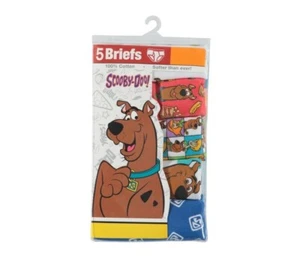 SCOOBY-DOO BOYS UNDERWEAR BOXER BRIEFS SIZE 4 100% COTTON BRIEFS 5 PACK NEW SEAL - Picture 1 of 4