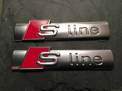 2 LOGO FREGIO STEMMA EMBLEMA PER AUDI S LINE A2 A1 A3 A4 A5 A6 A7 A8 Q2 Q3 Sline - Image 1 of 2