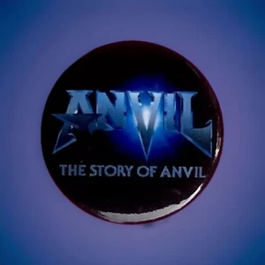Rare 1.5" Vintage Music Novelty Pin-Back Button ANVIL “The Story of Anvil” - Picture 1 of 3