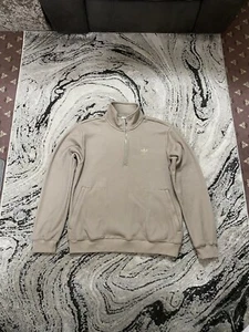 Adidas Originals Essentials 1/2 Zip Pullover Beige Neu mit Etikett Größe Medium Herren JY8009 - Bild 1 von 16