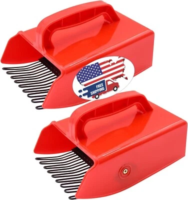 Pack de 2 recolectores y rastrillos de bayas con peine metálico y ergonómico Foto 1 de 4