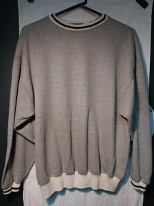 Vintage Sweater 80s 90s Mens Trent Sport Ivory Sz XL Ribbed. - Picture 1 of 4