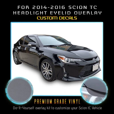 适用于 2014 2015 2016 Scion tC 头灯眼皮眉贴花 - 平哑光乙烯基 — 第 1/4 张图片