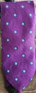 Brooks Brothers 100% Silk Tie Purple Floral Makers & Merchants Classic Necktie - Picture 1 of 3