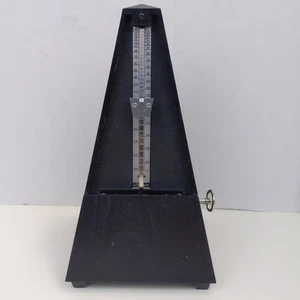 Wittner Pyramide Metronom schwarz Holzimitat Maserung Germany mechanisch Tempo Timer - Bild 1 von 4