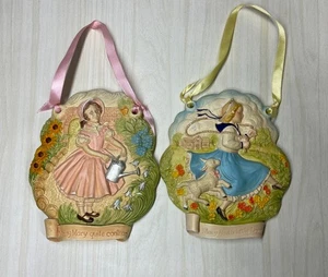 Vintage Bossons Kreidegeschirr Plakette Set Kinderreim 2 Maria Lamm entgegengesetzte Mängel - Bild 1 von 11