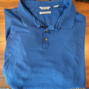 Calvin Klein Liquid Touch Polo XXL Kurzarm Blau Baumwolle Camisa Kragen - Bild 1 von 4
