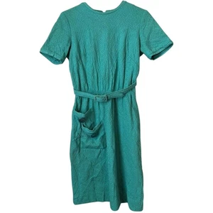 Vintage Bürokleid 60er Damen klein Kelly grün Mod Preppy Retro Handarbeit Unikat - Bild 1 von 9
