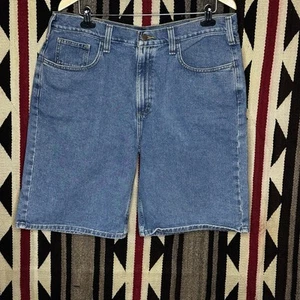 Vintage Y2K 90s Carhartt Carpenter Denim Jorts Shorts Size 38 Blue Wash Men’s - Picture 1 of 8