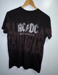 AC/DC schwarz in schwarz Distressed Batik T-Shirt UNISEX SMALL AC DC - Bild 1 von 9