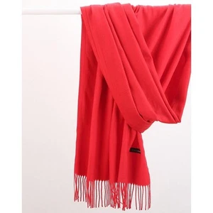 Luxe Soft Imitation Cashmere Scarf - Warm Solid Tone Shawl with Elegant Fringe(R - Picture 1 of 8