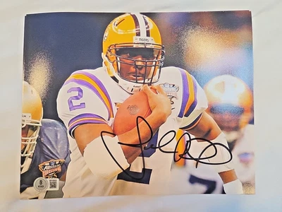 JaMarcus Russell Signed LSU Tigers NCAA Football 8 x 10 Photo Beckett Authentic - Image 1 of 4