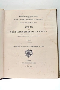 ALTES BUCH ATLAS WASSERSTRASSEN FRANKREICHS DURCHQUERUNG VON PARIS 1896 - Bild 1 von 11