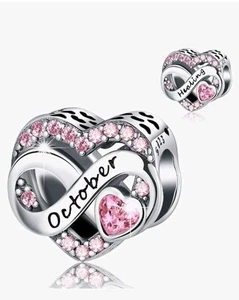 OKTOBER Geburtsstein Anhänger 925 Sterling Silber für Armband Halskette HEILUNG - Bild 1 von 2