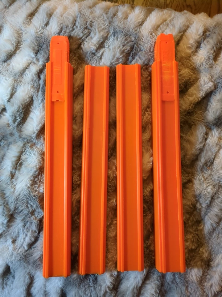 Hot Wheels Straight Orange 12" Tracks - Lot of 15 w/ 8 collectors - Image 1 of 1