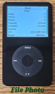Apple iPod Classic 5th Gen w/video - 30GB - Black - 2.5" Screen - A1136 - Image 1 of 4