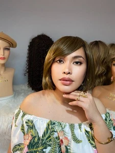 Premium Synthetic Wigs Short Modern Style Bob Colour Ice Mocha Rooted Brunette - Picture 1 of 16