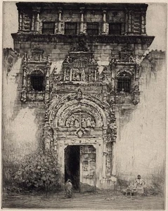Mortimer Luddington Menpes (1855-1938) - Signed Etching - Continental Doorway - Picture 1 of 9