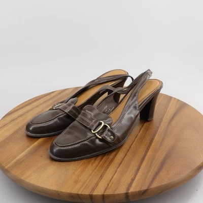 Tacones mocasines vintage Cooper talla 6M de cuero marrón 34965-8 Foto 1 de 4