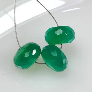 8.31 Ct Natural Green Onyx Round Carving Beads - 8571 - Picture 1 of 2