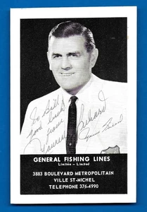 Maurice "Rocket" Richard Signed Auto Postcard General Fishing Lines SGC - Picture 1 of 2