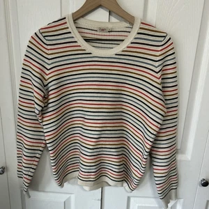 Faherty Regenbogenstreifen Rundhals Pullover Baumwolle Kaschmir Gr. Small Relaxed Fit - Bild 1 von 6