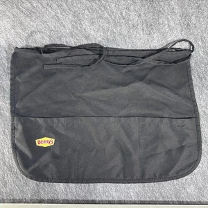 DENNYS double Sided Waist Apron with 3 Pockets Each Side  Black Waitress Server - Picture 1 of 7