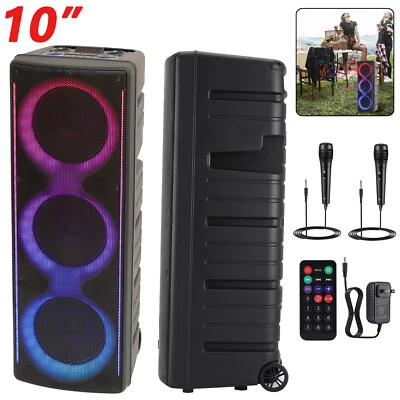 3 x 10" Tieftöner Bluetooth Lautsprecher schwerer Bass Sound Party System mit Mikrofon Fernbedienung - Bild 1 von 4