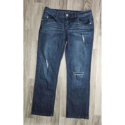 Pantalones de mezclilla azules desgastados Simply Vera Vera Wang para mujer talla 0 relajados novio Foto 1 de 4