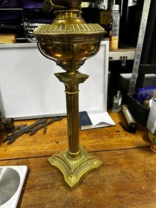 Messenger’s No 2 Duplex Oil Lamp Corinthian Column Brass Rare Victorian - Picture 1 of 13