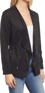 Damen Blanknyc Kunstleder drapierte Jacke, Größe X-Small - schwarz - Bild 1 von 4