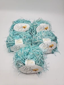Muench Bella Donna Specialty Yarn Eyelash Teal White Ombre 5602 Lot Of 5 New - Picture 1 of 4