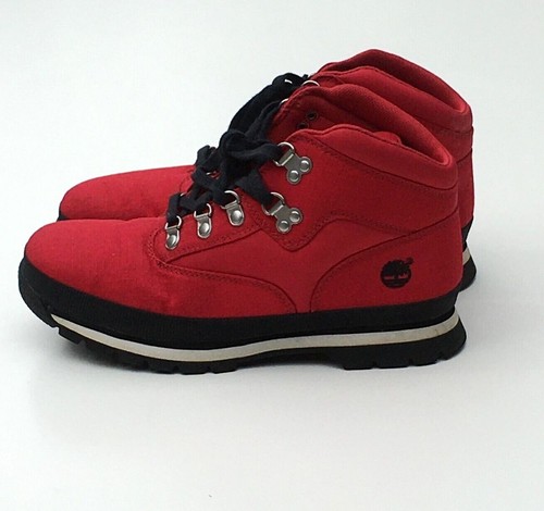 Stivali Timberland rossi da ragazzo taglia 5 UK 4 5 stringati indossati una volta