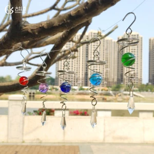 Spiral Wind Spinner mit Kristallkugel Haus Garten Hängedeko - Bild 1 von 11