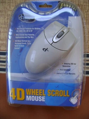 Iconcepts, 4D Wheel, Scroll Mouse w. 5ft. Cord, PS/2 Connector and User Manual - Image 1 of 3