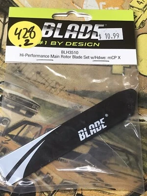 Blade 3510 Hi-Performance Main Rotor Blade Set W/Hardware: mCP X NIP USA Shipped - Image 1 of 4