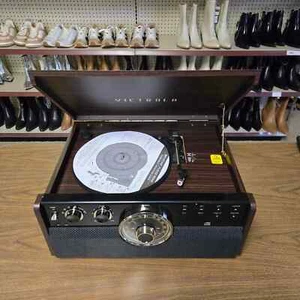 Victrola -The Empire Signature Bluetooth, FM, CD, Cassette 6-in-1 Record Player - Picture 1 of 5