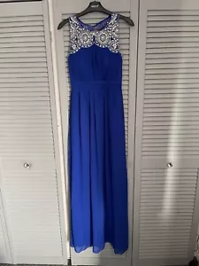 BEAUTIFUL QUIZ EMBELLISHED MAXI PARTY/PROM DRESS-ROYAL BLUE-SIZE 8 - Picture 1 of 24