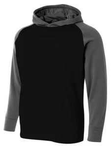 A4 Youth 100% Polyester Fleece Long Sleeves Color Block Tech Fleece Hoody NB4234 - Picture 1 of 8