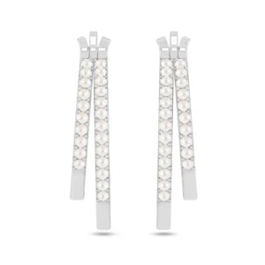 Pearl Hinged Studs -925 Sterling Silver Birthstone June gift for Women #1027 - Picture 1 of 5