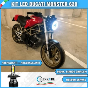 LAMPADA LED H4 6000K BIANCO GHIACCIO CANBUS DUCATI MONSTER 620 MOTO NO ERRORE - Foto 1 di 3