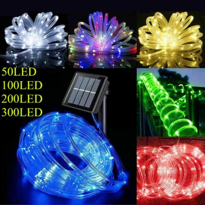 Outdoor Solar LED String Light  Rope Tube Hanging Lamp For Party Garden Wedding - Image 1 of 4