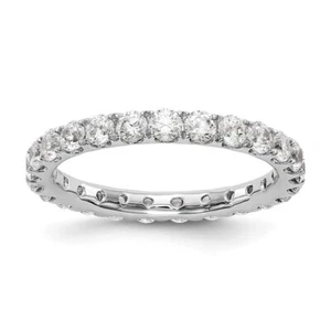 1.5Ct Lab Grown Diamond Eternity Wedding Band Ring Size 8 14K White Gold - Picture 1 of 6