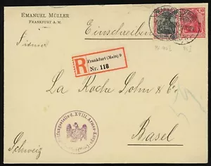 Alemania Frankfurt Cubierta Registrada a Suiza 1915 Censor Examinado Matasellos - Imagen 1 de 2