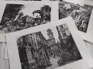 NAPLES NAPOLI 5 GRAVURES EAU FORTE SIGNEES LINO BIANCHI BARRIVIERA ITALIE 1957 - Foto 1 di 9