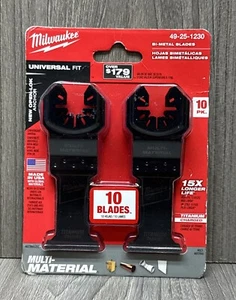 Paquete de 10 hojas multimateriales de titanio Milwaukee 49-25-1230 ajuste universal 1-3/8 - Imagen 1 de 1