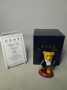 Boxed Halcyon Days TEDDY BEAR of the Year 2002 Black Coat Purple Cummerbund - Picture 1 of 9