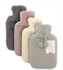 Country Club Hot Water Bottles with Luxury Plush Jacquard Stripe Cover