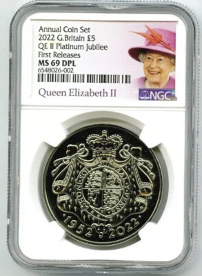 2022 5PND GREAT BRITAIN QEII PLATINUM JUBILEE NGC MS69 DPL QUEEN ELIZABETH * FR - Image 1 of 2